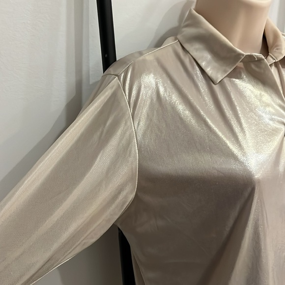 Vintage BANJO Women's Western Button-Up Shirt Coastal Cowgirl Metallic Size L - Picture 4 of 8